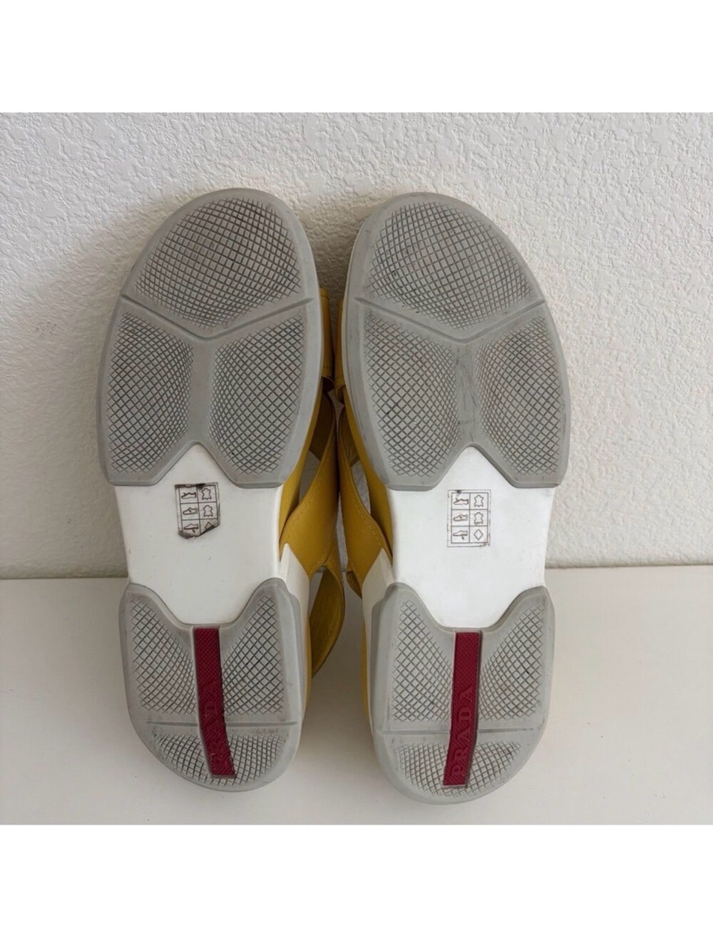 PRADA Yellow Leather Slingback Crossover Platform Sandals 39.5 / 9.5 - Picture 10 of 12